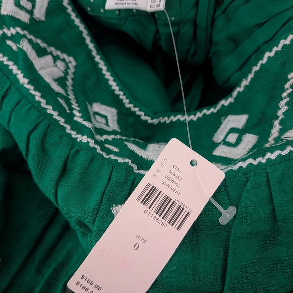 Anthropologie Mitra Embroidered Maxi Skirt Green - Picture 4 of 10